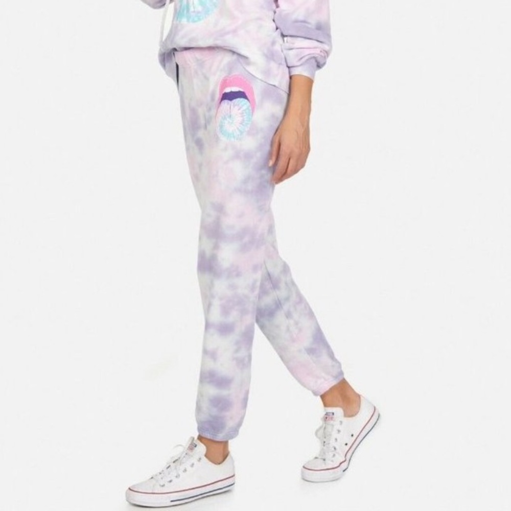 Lauren Moshi Brynn Tie Dye Tongue Sweatpants Size Large